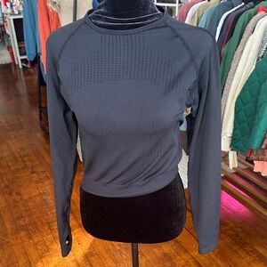 Women's Black Athletic Long Sleeve Top